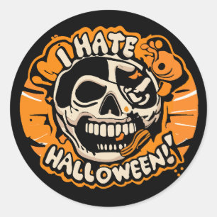 ich hasse Halloween Runder Aufkleber