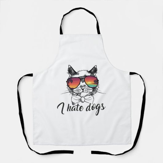 Ich hasse Hunde Funny Geschenke für Katzen Freund Schürze (Vorderseite)