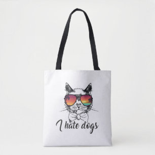 Ich hasse Hunde Funny Geschenke für Katzen Freund Tasche