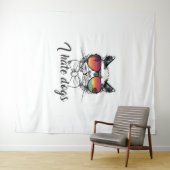 Ich hasse Hunde Funny Geschenke für Katzen Freund Wandteppich (Beispiel (Horizontal))