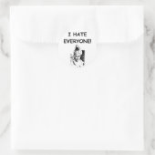 Ich hasse jeden runder aufkleber (Tasche)