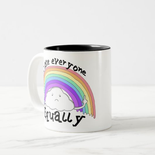 Ich hasse jeder gleichmäßig zweifarbige tasse (Vorderseite Links)