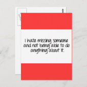 ICH HASSE JEMANDEN VERMISST UND KANN KEINEN POSTKARTE (Vorne/Hinten)