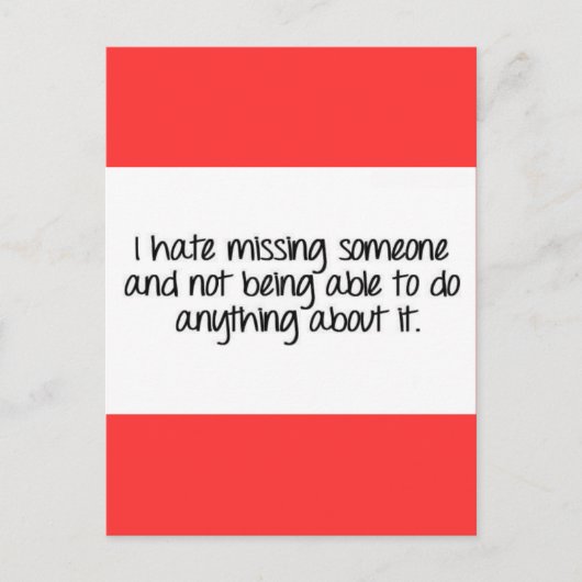 ICH HASSE JEMANDEN VERMISST UND KANN KEINEN POSTKARTE (Vorderseite)