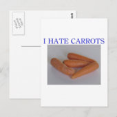 Ich hasse Karotten Postkarte (Vorne/Hinten)