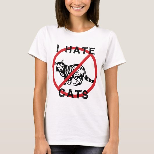 Ich hasse Katzen T-Shirt (Vorderseite)
