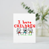 Ich hasse Kinder! Postkarte (Stehend Vorderseite)