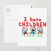 Ich hasse Kinder! Postkarte (Vorne/Hinten)