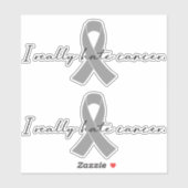 Ich hasse Krebs wirklich | Glioblastom Aufkleber (Blatt)