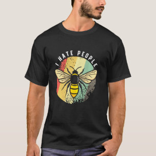Ich hasse Leute Biene Retro Vintage Imker Honig Bi T-Shirt