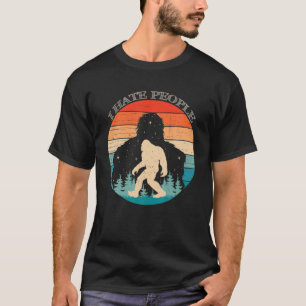 Ich hasse Leute Bigfoot Retro Sasquatch Silhouette T-Shirt