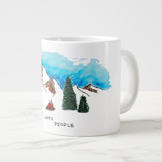 Ich hasse Leute Kaffee Tasse (Vorderseite Rechts)