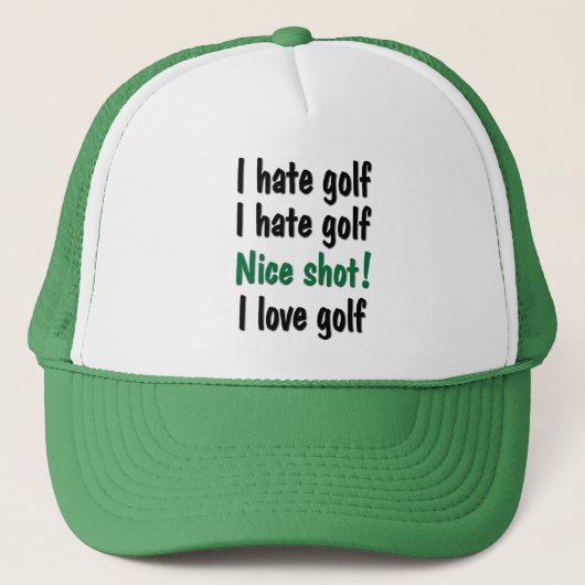 Ich hasse - Liebe-Golf Truckerkappe (Vorderseite)