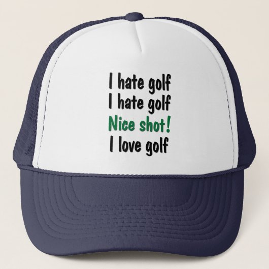 Ich hasse - Liebe-Golf Truckerkappe (Vorderseite)