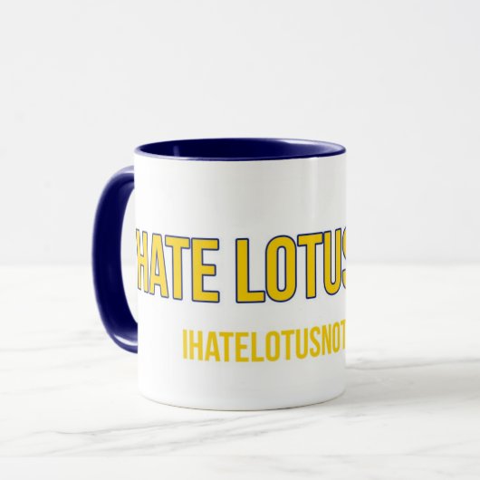 Ich hasse Lotus- Notesfrohlocken-Tasse Tasse (Vorderseite Links)