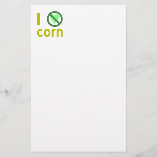 Ich hasse Mais I Keine Liebe Mais Briefpapier (Vorderseite)