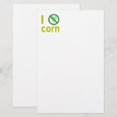 Ich hasse Mais I Keine Liebe Mais Briefpapier (Vorne/Hinten)