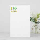 Ich hasse Mais I Keine Liebe Mais Briefpapier (Stehend Vorderseite)