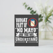 Ich hasse Mayo - Mayonnaise Restaurant Feinschmeck Postkarte (Stehend Vorderseite)