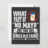 Ich hasse Mayo - Mayonnaise Restaurant Feinschmeck Postkarte (Vorne/Hinten)