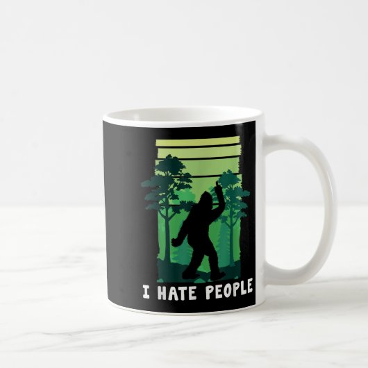 Ich hasse Menschen - Funny Bigfoot Middle Finger S Kaffeetasse (Rechts)