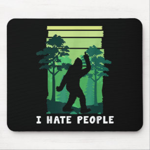 Ich hasse Menschen - Funny Bigfoot Middle Finger S Mousepad