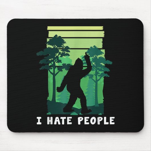 Ich hasse Menschen - Funny Bigfoot Middle Finger S Mousepad (Vorne)