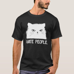 Ich hasse Menschen  Katze Kätzchen sagt miaut Katz T-Shirt