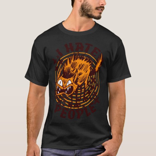 ich hasse Menschen Katze T-Shirt (Vorderseite)