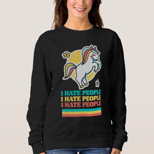 Ich hasse Menschen Niedlich Introvertieren Pessimi Sweatshirt (Vorderseite)