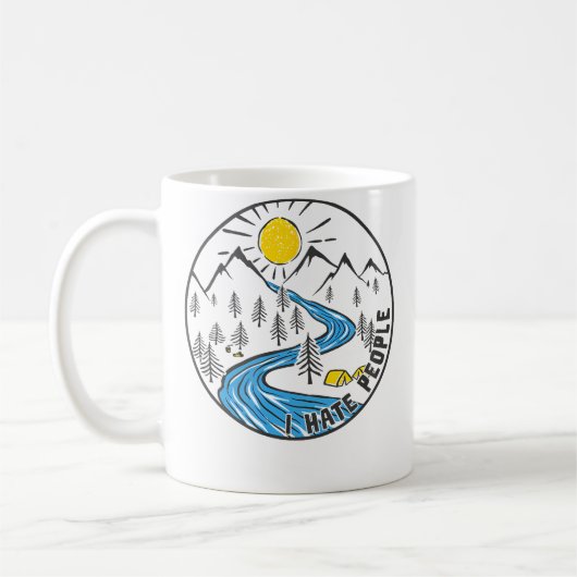 Ich hasse Menschen Outdoor-Camping Naturliebhaber Kaffeetasse (Links)