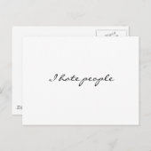 Ich hasse Menschen Postkarte (Vorne/Hinten)