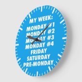 Ich hasse Montage - Funny Novelty Große Wanduhr (Winkel)