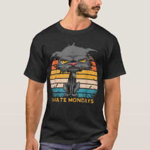 Ich hasse montags gelangweilte Katzengelbe Augen R T-Shirt
