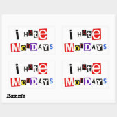 Ich hasse Montags-Sticker Rechteckiger Aufkleber (Blatt)