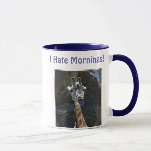 Ich hasse Morgen, die Giraffe, die heraus Zunge Tasse (Rechts)