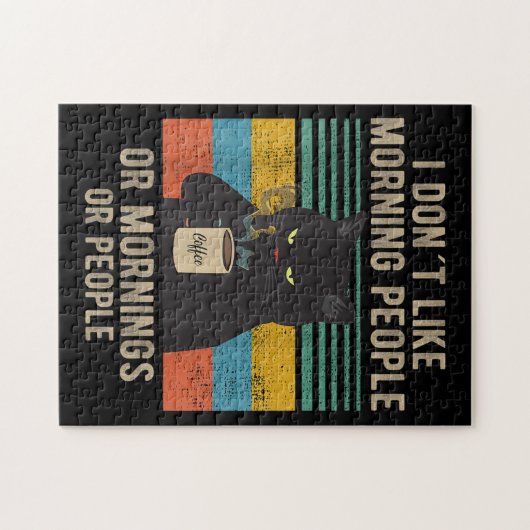 Ich hasse Morgenmenschen und Morgens und Leute kat Puzzle (Horizontal)