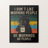 Ich hasse Morgenmenschen und Morgens und Leute kat Puzzle (Vertikal)
