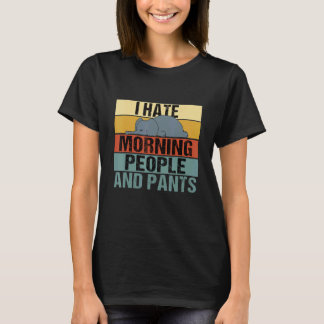 Ich hasse Morgenmenschen und Pants Elefanten Retro T-Shirt