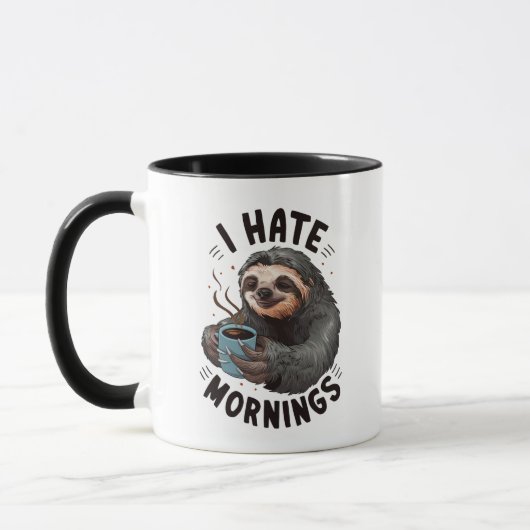 Ich hasse Morgenmuffel Faultier Tasse (Links)