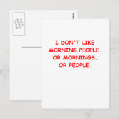 Ich hasse morgens postkarte (Vorne/Hinten)