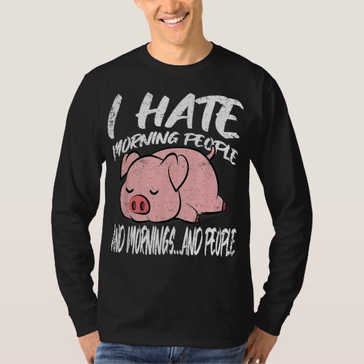Ich hasse Morning People | Lazy Animal T-Shirt (Vorderseite)