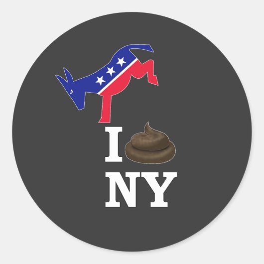ich hasse New York Runder Aufkleber (Vorderseite)