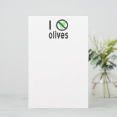 Ich hasse Olive I No Liebe Olive Black Briefpapier (Stehend Vorderseite)