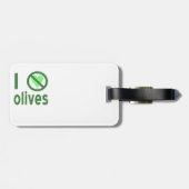 Ich hasse Olive I No Liebe Olive Green Gepäckanhänger (Rückseite horizontal)