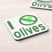 Ich hasse Oliven (grün) Getränkeuntersetzer (Linke Seite)