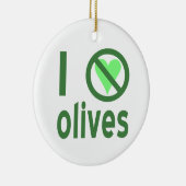 Ich hasse Oliven (grün) Keramikornament (Rechts)