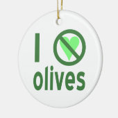 Ich hasse Oliven (grün) Keramikornament (Links)