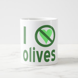 Ich hasse Oliven. Kein grünes Herz Jumbo-Tasse