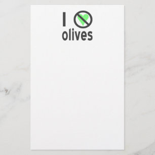Ich hasse Oliven, keine Liebe Briefpapier